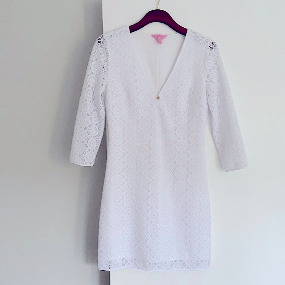 White Lilly Pulitzer Lamora Eyelet Dress